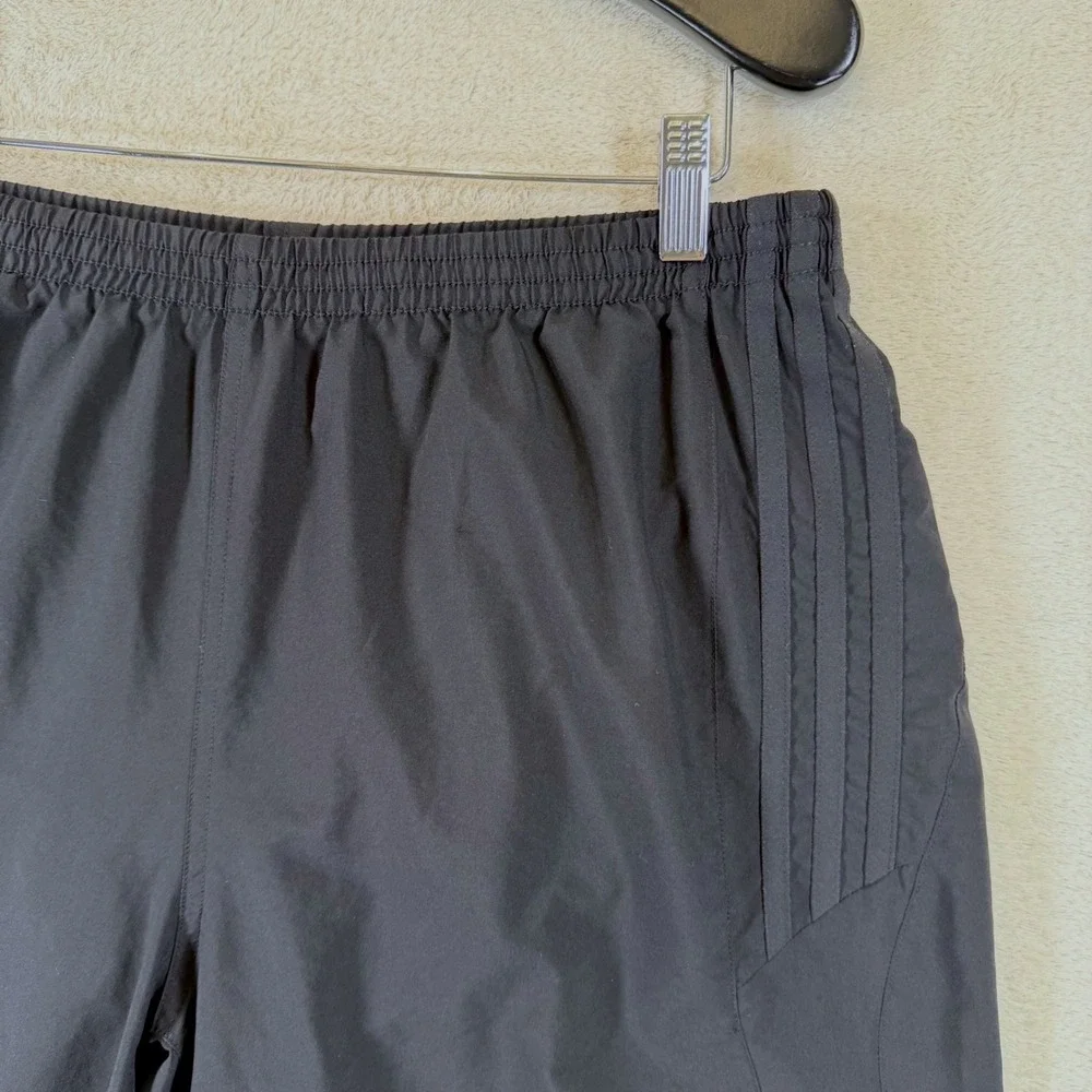 Adidas Mens Running Shorts Black on Black 3-Stripe Mesh Liner XL V11605